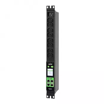 APC Easy PDU Metered 1U 16A 230V (8)C13, Metered, 1U, Einphasig, Vertikal, Schwarz, 8 AC-Ausgänge