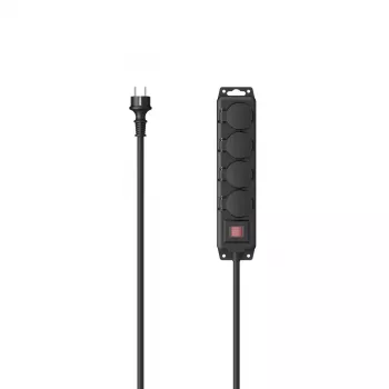 Hama 00223064 Stromverlängerung 4 m 4 AC-Steckdosen Outdoor Schwarz