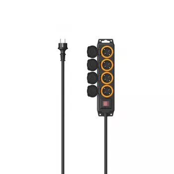 Hama 00223064 Stromverlängerung 4 m 4 AC-Steckdosen Outdoor Schwarz