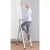 Haushaltsleiter Wenko 601011100 Aluminium-Design klappbare Stufenstehleiter 2-stufig