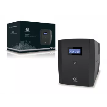 Conceptronic ZEUS 2200VA 1320W USV, IEC + Schuko-Steckdose, Line-Interactive, 2,2 kVA, 1320 W, 220 V, 240 V, 220 V