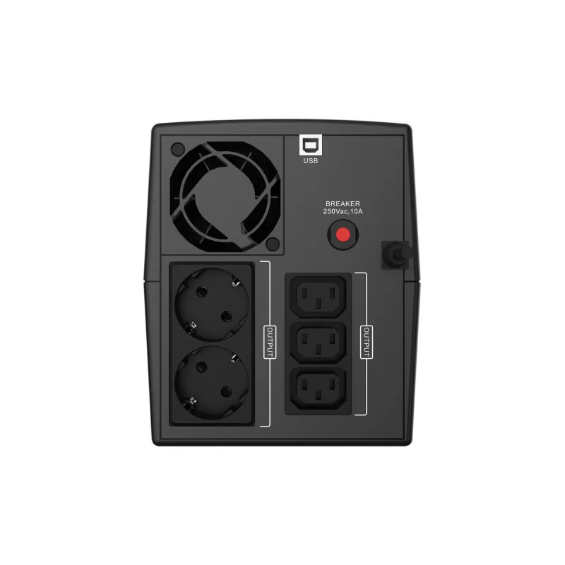 Conceptronic ZEUS 2200VA 1320W USV, IEC + Schuko-Steckdose, Line-Interactive, 2,2 kVA, 1320 W, 220 V, 240 V, 220 V
