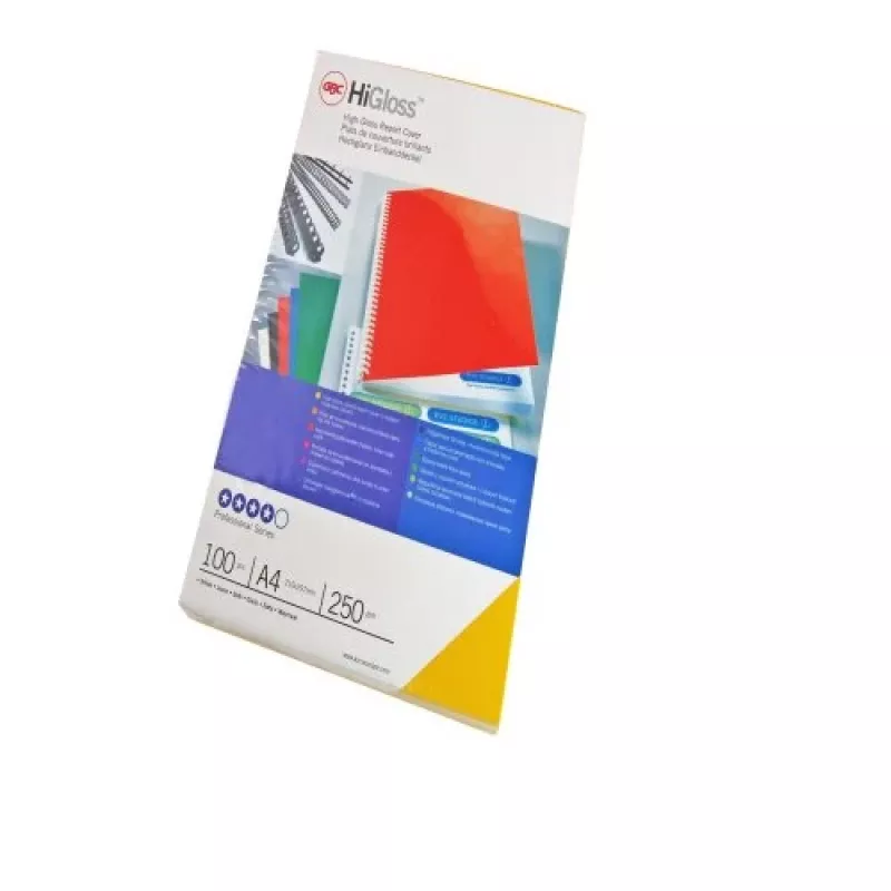 GBC Bindemappen HiGloss A4 Doppelseitig 250 g/m², A4, Karton, Weiß, Glänzend, 210 mm, 297 mm