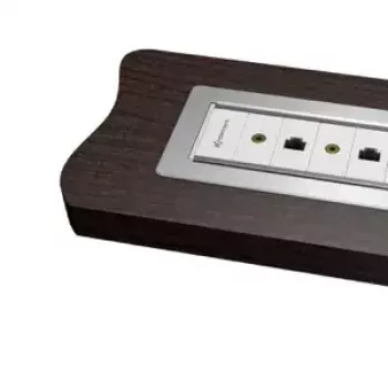 Kindermann 7449000023 6-fach Tischanschlussrahmen mit Facette, eloxiertes Aluminium