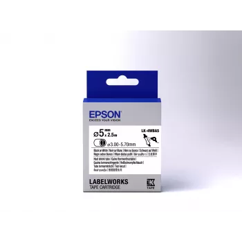 Epson Label Cartridge Heat Shrink Tube (HST) LK-4WBA5 Schwarz/Weiß D5mm (2,5m)