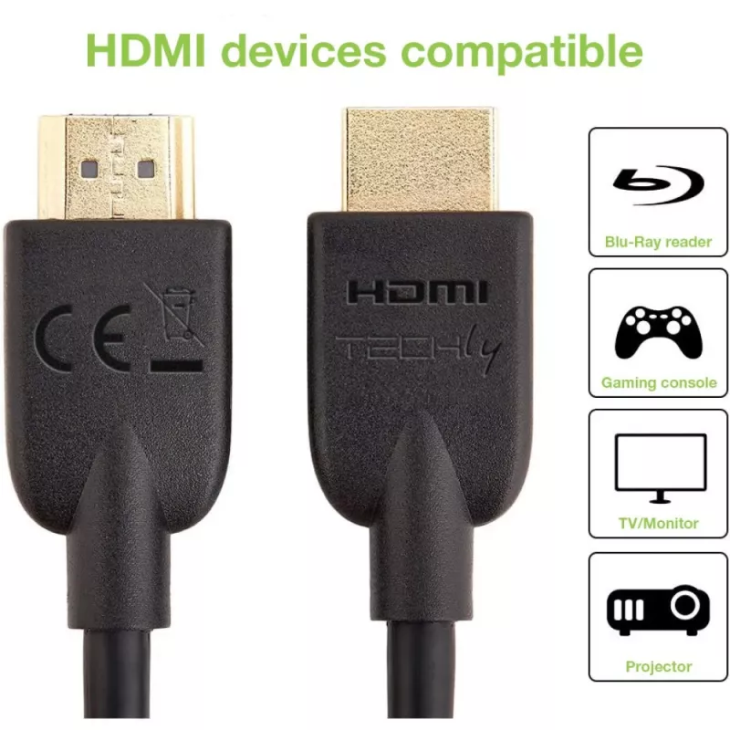 Techly ICOC HDMI2-4-030T HDMI-Kabel 3 m HDMI Typ A (Standard) Schwarz