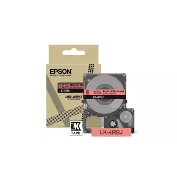 Etikettenband Epson LK-4RBJ Schwarz Rot Thermotransfer 1,2 cm
