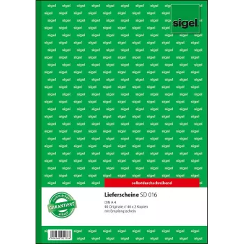 Sigel SD016 Lieferscheinbuch mit Empfangsschein, A4, 3 x 40 Seiten