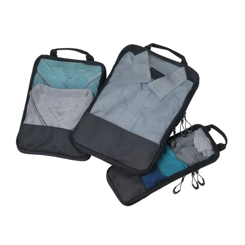 TROIKA Black Packing Cubes Kompressionsbeutel-Set, BBL56/BK