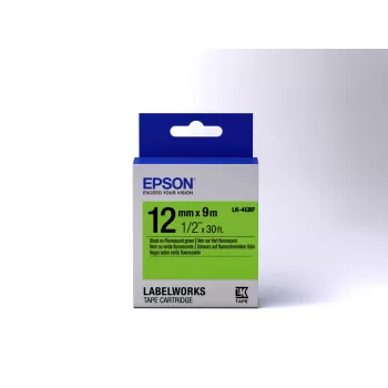 Epson Label Cartridge Fluorescent LK-4GBF Schwarz/Grün 12mm (9m)