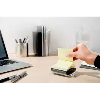 3M Post-it PRO-B1Y Z-Notes Spender mit 1 Block (90 Blatt), Schwarz/Gelb