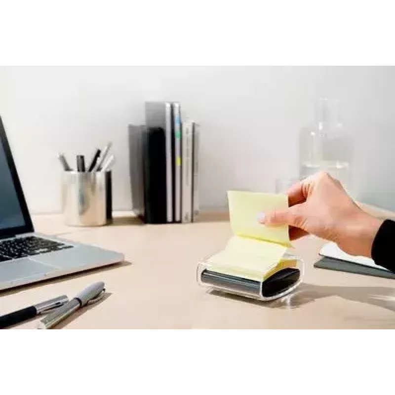 3M Post-it PRO-B1Y Z-Notes Spender mit 1 Block (90 Blatt), Schwarz/Gelb