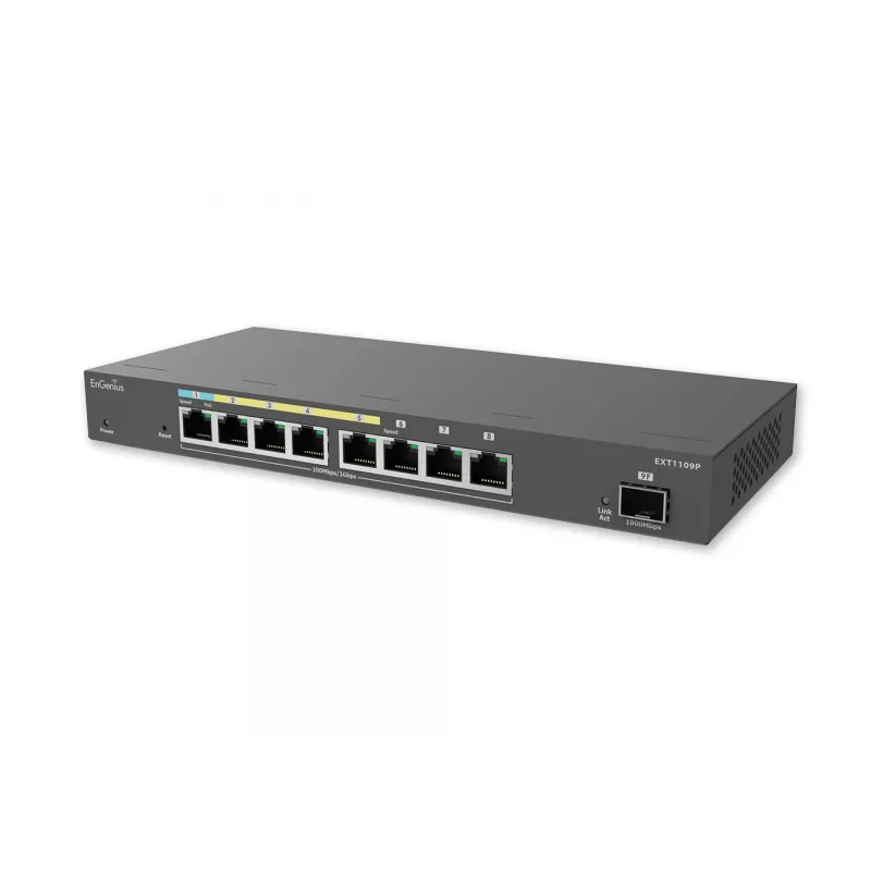 EnGenius Managed Switch Extender, intelligent, 9-Port GbE, af/at/bt, PoE-Leistung abhängig von der PD-Port-Leistung