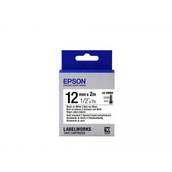 Epson Etikettenkassette hitzebeständig LK-4WBH Schwarz/Weiß 12mm (2m)