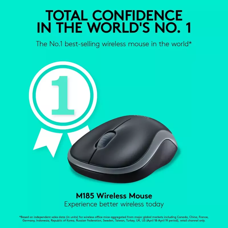 Maus Logitech M185 Swift Wireless Grau
