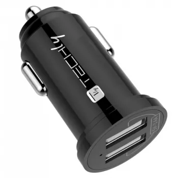 Techly Mini Auto-Ladegerät 2 USB-A-Anschlüsse 24W / 4,8A Schwarz