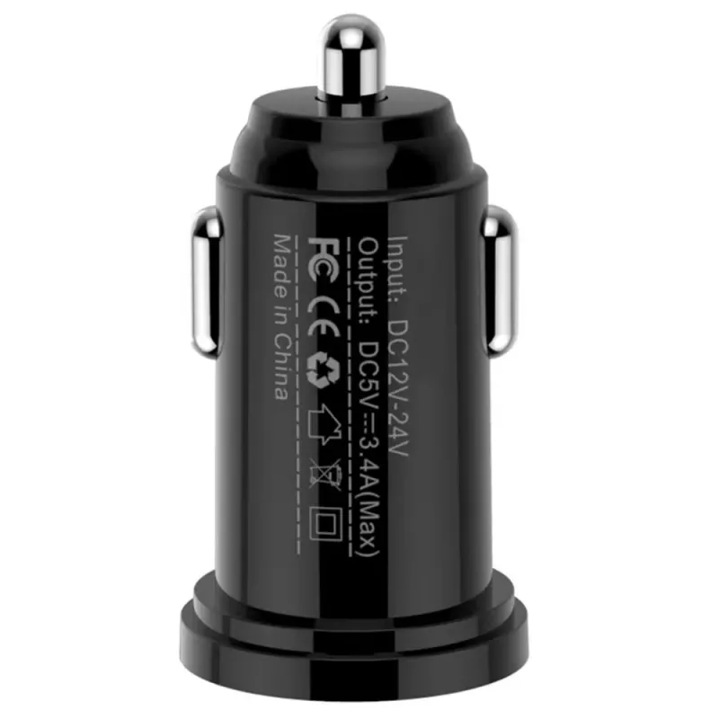 Techly Mini Auto-Ladegerät 2 USB-A-Anschlüsse 24W / 4,8A Schwarz