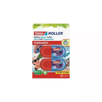 tesa Mini Kleberoller ecoLogo, Permanent, 5 mm x 6 m, 2er-Pack
