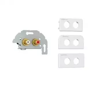 Kindermann Konnect Design Click 2x RCA Audio L/R Buchsenmodul, Grau/Weiß (7456000410)