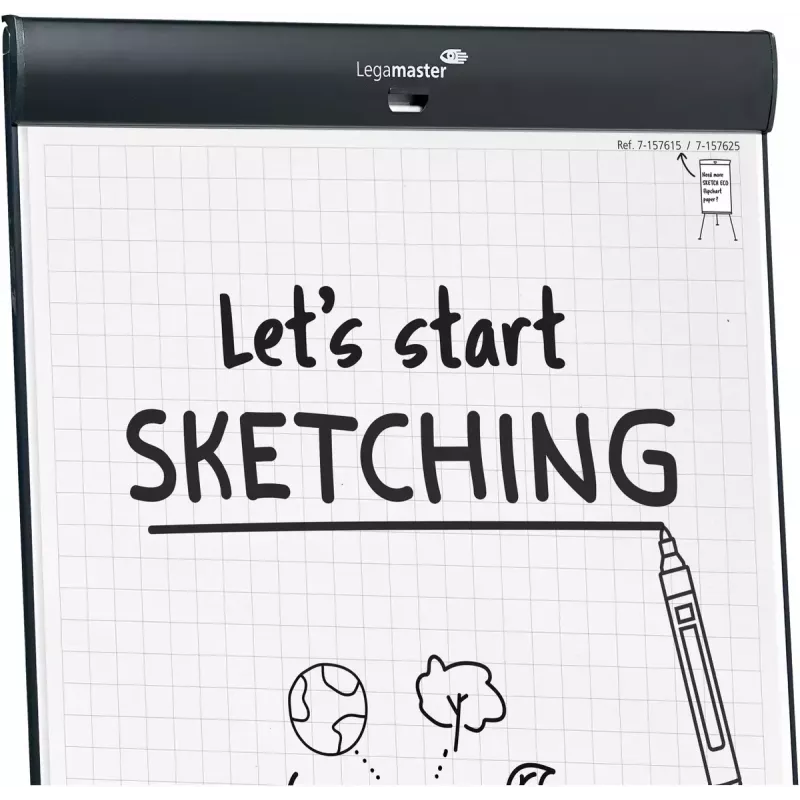 Legamaster SKETCH PRO mobiles Flipchart mit Sternfuß Stahl 5 Rollen