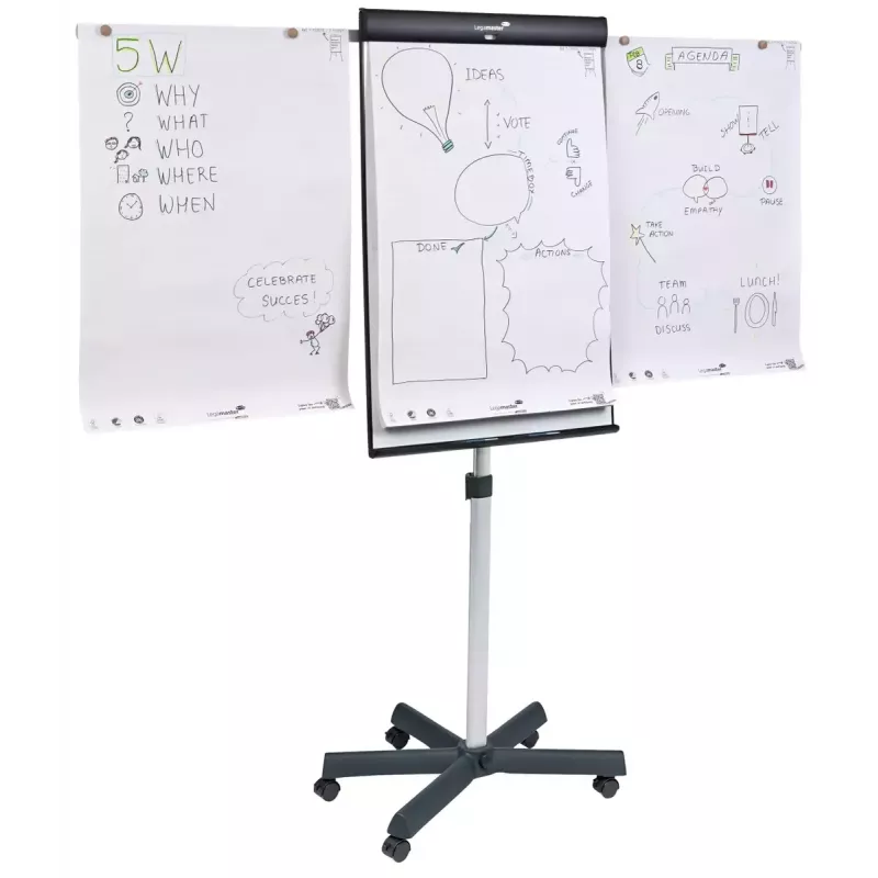 Legamaster SKETCH PRO mobiles Flipchart mit Sternfuß Stahl 5 Rollen
