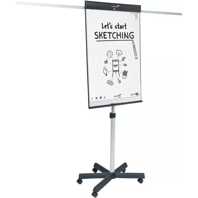 Legamaster SKETCH PRO mobiles Flipchart mit Sternfuß Stahl 5 Rollen