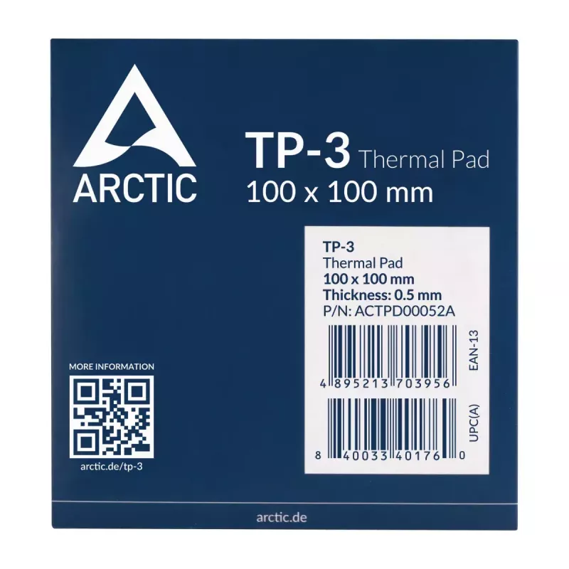 ARCTIC TP-3 Premium Performance Wärmeleitpad 100 x 100 mm, 0,5 mm