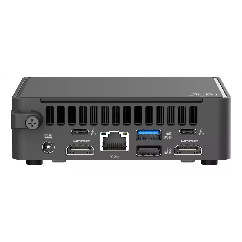 Mini PC Barebone ASUS NUC 15 Pro Schwarz — Intel Core Ultra 5, DDR5 bis zu 96 GB, M.2 SSD, Wi‑Fi 7, Bluetooth 5.4, 1x RJ‑45, 120W Netzteil