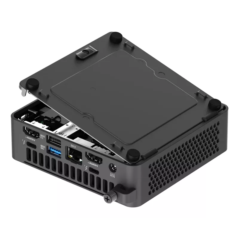 Mini PC Barebone ASUS NUC 15 Pro Schwarz — Intel Core Ultra 5, DDR5 bis zu 96 GB, M.2 SSD, Wi‑Fi 7, Bluetooth 5.4, 1x RJ‑45, 120W Netzteil