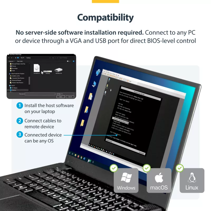 StarTech.com Laptop-zu-Server-KVM-Konsole mit robustem Gehäuse
