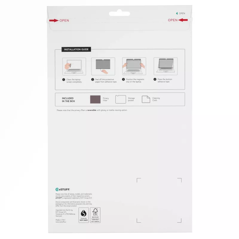 eSTUFF GLBMMB14 Blickschutzfilter 36,1 cm (14,2 Zoll) Laptop Rahmenloser Blickschutzfilter