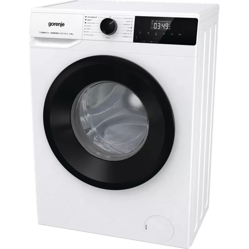 Gorenje Tvättmaskin WNHPI94A1PS BK070, Frontlader, 9 kg, B, 75 dB, 1400 U/min, A