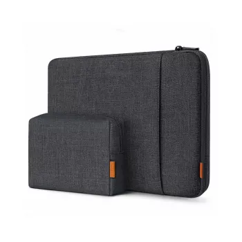 Inateck LB01006/S1 Laptoptasche mit Zubehörtasche, 14 Zoll, Schwarz/Grau