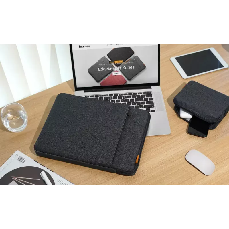 Inateck LB01006/S1 Laptoptasche mit Zubehörtasche, 13,3 Zoll, Grau