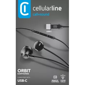 Cellularline ORBIT Stereo-Kapselkopfhörer mit Mikrofon und Fernbedienung