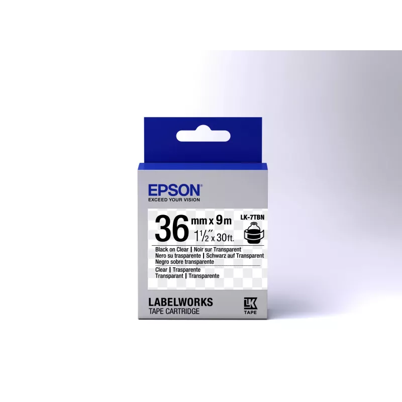 Epson Label Cartridge Transparent LK-7TBN Schwarz/Transparent 36 mm (9 m)
