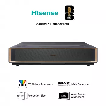 Projektor HISENSE PT1 3D Smart-TV, native 16:9, Wi‑Fi & Ethernet, HDR (HLG), HDMI 2.0/2.1, Schwarz