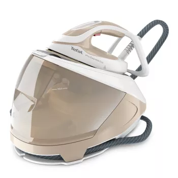 Tefal Pro Express Eco GV9E22E0 Dampfbügelstation 2200 W 1,8 L Durilium AirGlide Autoclean-Bügelsohle Beige, Weiß