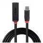 Lindy 10m USB 3.0 Active Extension schlank, USB 3.2 Gen 1 (3.1 Gen 1) Type-C, USB 3.2 Gen 1 (3.1 Gen 1) Type-C, 5000 Mbit/s, Schwarz, Acrylnitril-Butadien-Styrol (ABS), Rundkabel