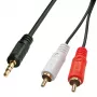 Lindy 3m Premium Phono- auf 3,5-mm-Kabel, 2 x RCA, Stecker, 3,5 mm, Stecker, 3 m, Schwarz