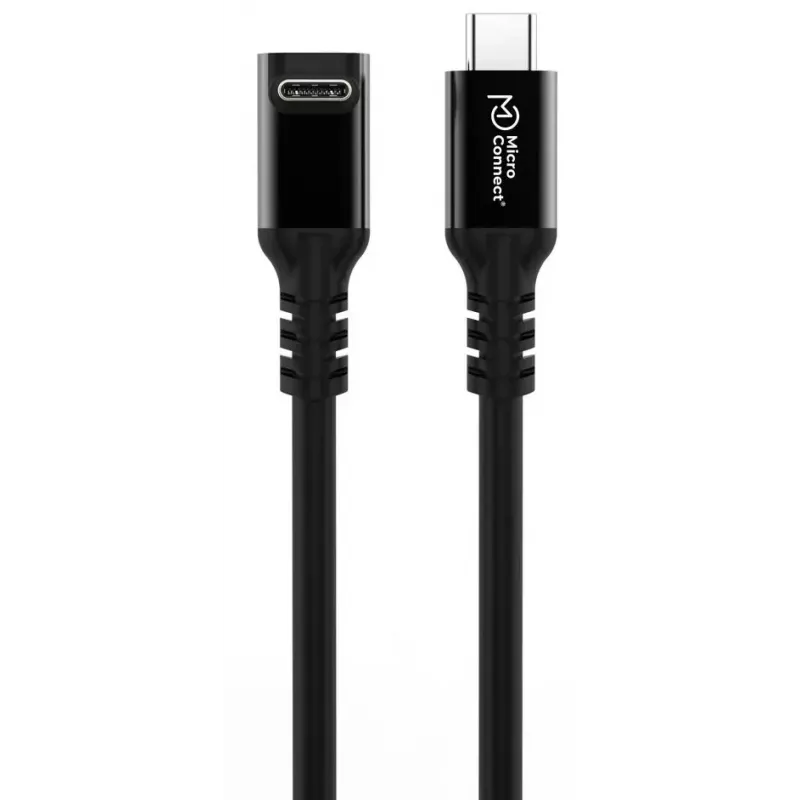 USB-C-zu-USB-C-Kabel MicroConnect MC-USB3.2CC2-FA, USB 3.2 Gen 2x2, 20 Gbit/s, 2 m, Schwarz
