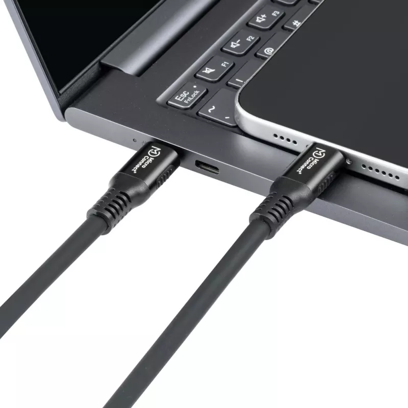 USB4 Gen 3x2 USB-C-auf-USB-C-Kabel MicroConnect MC-LS-USB4CC0.15, 0,15 m, schwarz