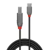 Lindy 2m USB 2.0 Typ C auf B Kabel, Anthra Line, 2 m, USB C, USB B, USB 2.0, 0,48 Gbit/s, Schwarz