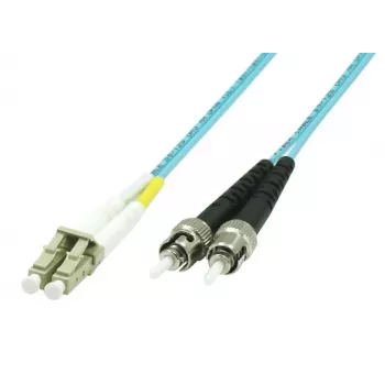 Glasfaserkabel MicroConnect FIB412007 — OM3, 7 m, LC auf ST, 50 µm, Duplex, blau