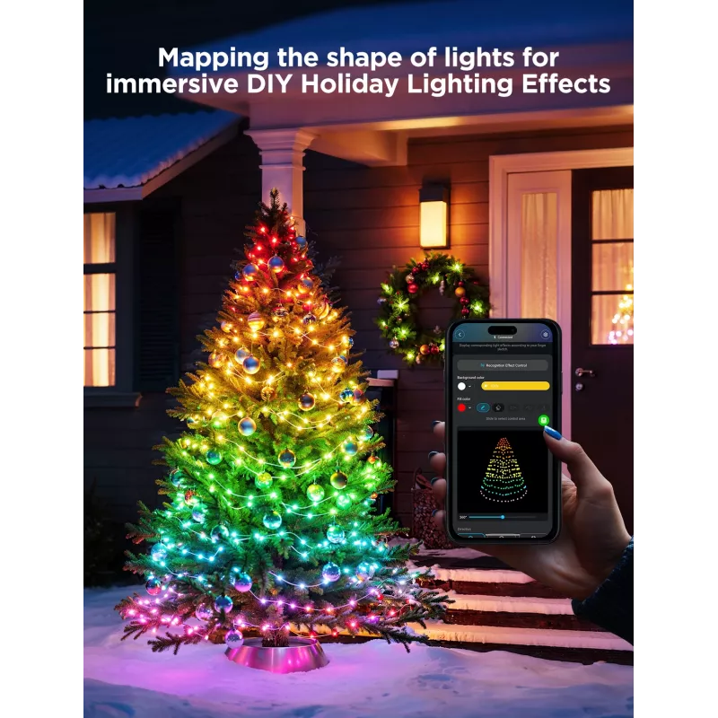Govee Smart-Lichterkette 2S 20 m, Wi‑Fi/Bluetooth, grün, 20 m Länge, 2,5 m Netzkabel, 6 mm Breite