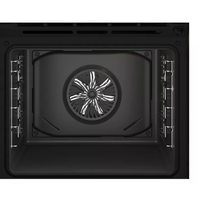 Einbau-Elektrobackofen BEKO BBIE123001BD — 72 L, 2400 W, LED-Anzeige, versenkbare Drehknöpfe, Dampf-Selbstreinigung, schwarz