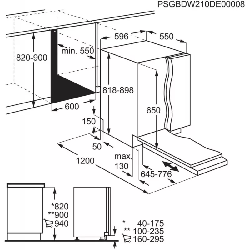Einbau-Geschirrspüler Electrolux ESL5315LO, Full-Size 60 cm, 13 Gedecke, 45 dB, 5 Programme, Klasse E