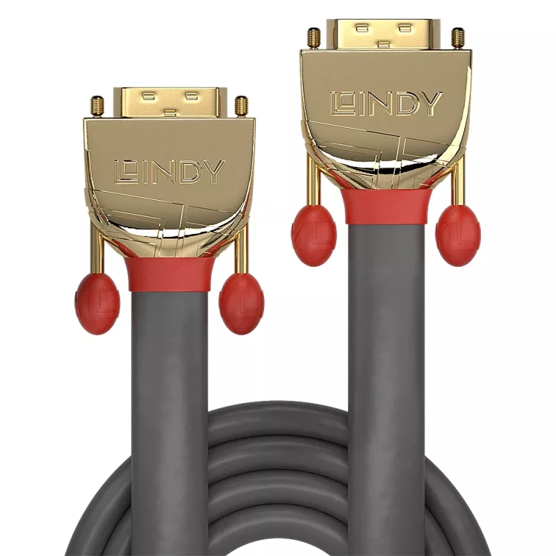 Lindy 20m DVI-D Dual-Link-Kabel, Gold Line, 20 m, DVI-D, DVI-D, Stecker, Stecker, Grau