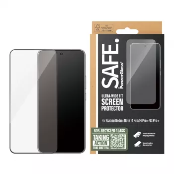 Displayschutz PanzerGlass SAFE. by für Xiaomi Redmi Note 14 Pro / 14 Pro+ / 13 Pro+ — gehärtetes Glas, klar, Ultra-Wide Fit