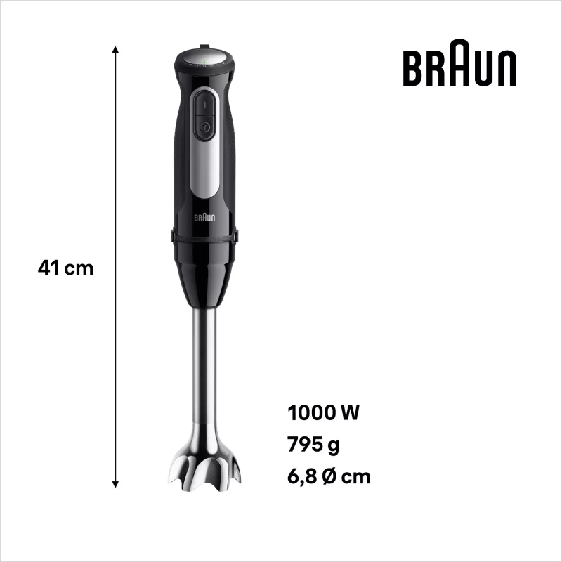 Braun MultiQuick 5 MQ55.254MBK 0,5 l Stabmixer 1000 W Schwarz, Edelstahl
